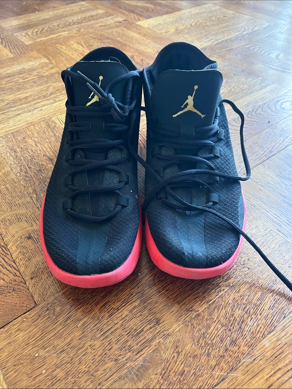 Jordan Women's Black with Red Accent Lightweight Sneakers